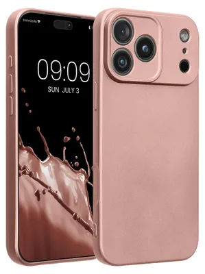 Produktbild von kwmobile Handyhülle für Apple iPhone 17 Pro Max Hülle - weiche Silikon Case metallisch schimmernd - Schutzhülle Cover - Metallic Rosegold