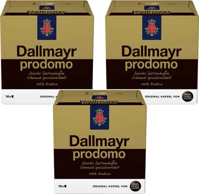 Zdjęcie produktu dla Nescafe Dolce Gusto Dallmayr Prodomo Arabica 16 kapsułek kawy, opakowanie 3 szt