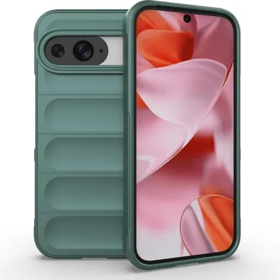Produktbild von Mobigear Bumpy  Google Pixel 9 Pro Hülle Flexibles TPU Backcover - Dunkelgrün