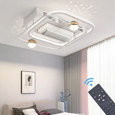 Image de Ventilateur de plafond avec éclairage LED avec télécommande Couleur/luminosité réglables 6 vitesses, minuterie 2 heures YX2024-FX