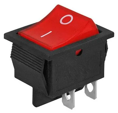 Obrázok produktu pre Vypínač kolískový 250V/15A ON-OFF červený STV01 (31x25mm)