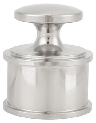 Lederschnittgewicht, rund, 906 g, Edelstahl, silber