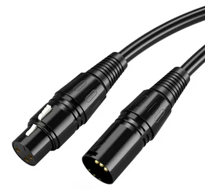 Productafbeelding van Qost - XLR kabel - 3Pin XLR - Microfoon Kabel - 2 Meter - Zwart - Mannelijk naar Vrouwelijk