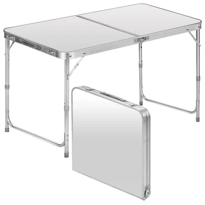 Produktbild von Solidchoice – Faltbarer Multifunktionstisch – Höhenverstellbar für Camping und Festivals (Weiß)