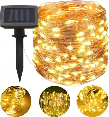 Obrázek produktu pro Solární zahradní okrasný světelný řetěz 200 LED 22 m teplé barvy