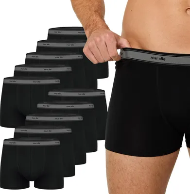 Produktbild von NUR DIE Herren Boxer 10-Pack Organic Baumwolle Retroshorts - schwarz - Größe XL