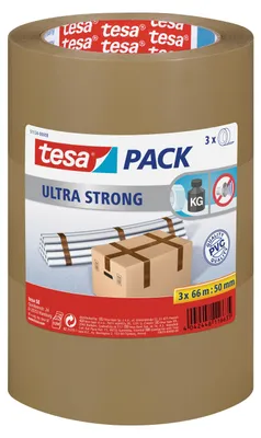 Produktbild von TESA Packband Tesapack® Ultra Strong Braun (L x B) 66 m x 50 mm Inhalt: 3 Rolle(n) (51124-08-01)