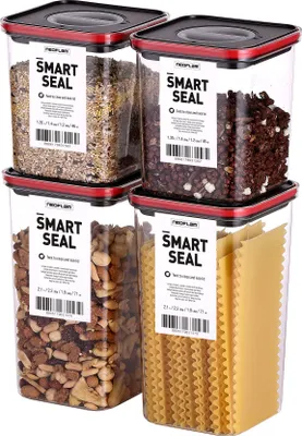 Produktbild von Neoflam - Smart Seal Vorratsbehälter Set 4tlg. - Gr. 2x M, 2x L - Rot