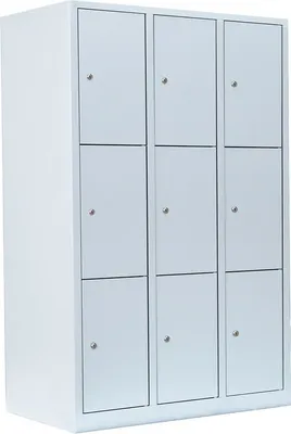 Produktbild von Schließfachschrank Wertfachschrank Fächerschrank Spind 9 Fächer Lichtgrau 523330