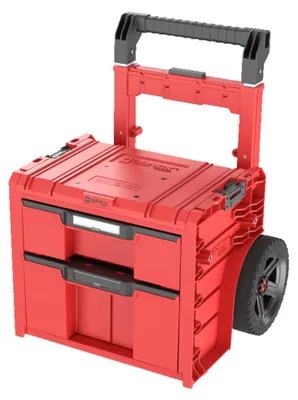Immagine prodotto di Qbrick System PRO Cart 2.0 Plus Drawer 2 Red Ultra HD Box mobile su ruote 520 x 415 x 660 mm 9,5 l 12 l manico doppio telescopico staccabile