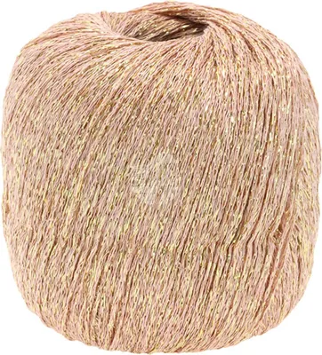 A ball of yarn with metallic threads.