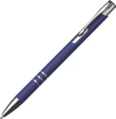 Produktbild von Schlanker Kugelschreiber / aus Metall / Farbe: blau