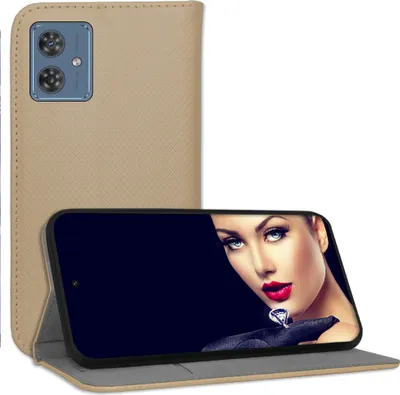 Produktbild von Bookstyle Schutzhülle Klapphülle Schutztasche Etui Cover für Motorola Moto G54 5G (XT-2343-1, 6.5'') - Gold