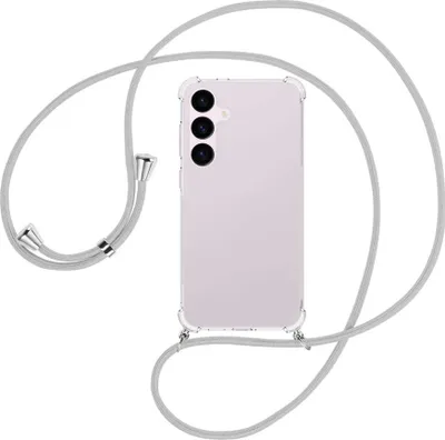 Produktbild von Handykette Backcover-Schutzhülle mit Band (Metall silberfarben) für Samsung Galaxy S24 Plus - silbergrau