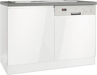 Produktbild von Held Möbel Spülenschrank Kiel BxTxH 120 x 60 x 86 cm weiß hochglanz zerlegt 667.6340