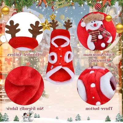 Weihnachtskostüm für Hunde und Katzen, festliche Kleidung für Haustiere, Karneval Outfit für Tiere, Größe L