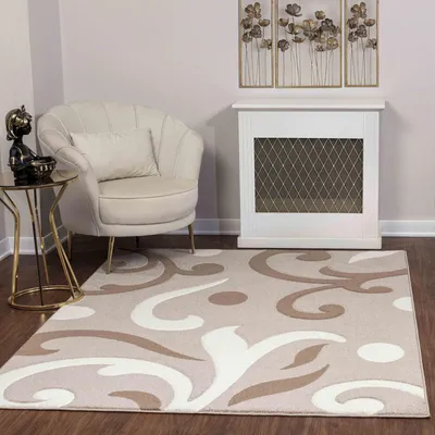 Marmor-Design-Teppich, 160x213 cm, weiß/grau/grün, rechteckig