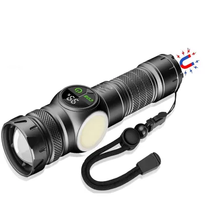 Image de Lampe de poche 3500 lumens Lampe de poche puissante avec COB 9 modes d'éclairage et zoom