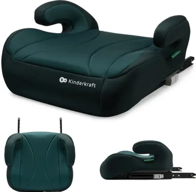 Produktbild von Kinderkraft I-BOOST i-Size - Sitzerhöhung 135-150 cm - R129 Norm - ISOFIX - Ergonomisch - Weicher Schaumstoff - Abnehmbarer Bezug - Grün
