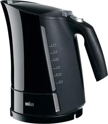 Produktbild von Wasserkocher BRAUN Multiquick 5, 1,6 L, Schwarz, Schnelles Kochsystem, Abnehmbarer Anti-Kalk-Filter