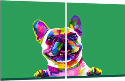 Produktbild von Herdabdeckplatten 2x40x52 Glaskeramikkochfeld 2-Teilig Glas Spritzschutz Hund