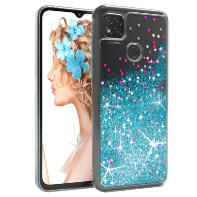 Produktbild von EAZY CASE - Glitzer Hülle kompatibel mit Xiaomi Redmi 9C Glitzer Schutzhülle, Soft Case, Backcover Transparent mit Motiv