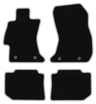 Image de Tapis de sol en moquette pour Subaru Levorg 2014- (break) – jeu 4 pièces, noir/argent, sur mesure – Wielganizator CARLUX