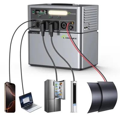 Produktbild von Tragbarer Wechselrichter - 2500W Powerstation - 1024Wh LiFePO4 Akku - MPPT Solarladeregler - 5000W Spitzenleistung - IP65 - Schwarz