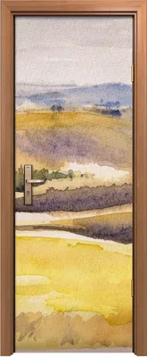 Produktbild von Türposter 70x200 cm Türaufkleber Türtapete Türfolie Klebefolie Kunst Toskanische Landschaft Aquarelle