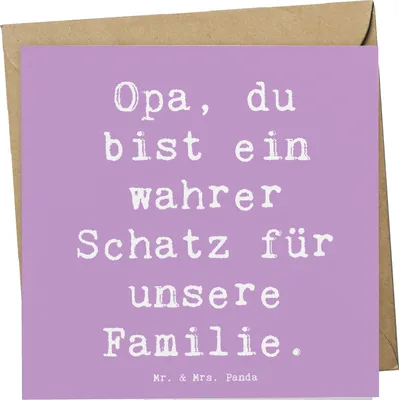 Produktbild von Mr. & Mrs. Panda Grußkarte Spruch Opa Schatz - Lavendeltraum - Geschenk, Freude, Klappkarte, faltkarte, Familie, Aufmerksamkeit, doppelkarte, für, Bedanken, Geschenke