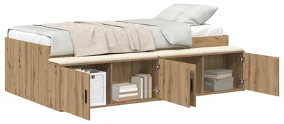 Zdjęcie produktu dla vidaXL Rama łóżka ze schowkiem dąb Artisan 80 x 200 cm materiał drewnopochodny