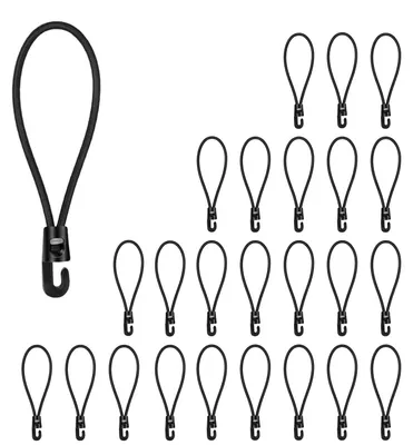 Immagine prodotto di Fasce elastiche con ganci, 25 pezzi, 10 cm, nere