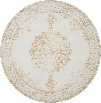 Immagine prodotto di benuta tappeto vintage lavabile George Crema/Giallo ø 120 cm rotondo tappeto soggiorno camera da letto morbido orientale
