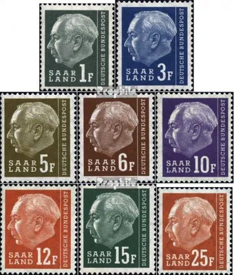 Produktbild von Briefmarken Saarland 1957 Mi 409-415,418 postfrisch Bundespräsident Heuss (II)