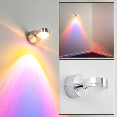 Produktbild von Beura »Beura« LED Wandlampe runde aus Glas u. Metall in Aluminiumgebürstet