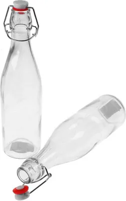 Produktbild von Bügelflasche 500ml H27cm Ø7cm Glas Flasche Dekoflasche Bügelverschluß Glasflasche