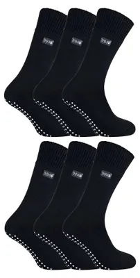 Produktbild von 6er-Pack rutschfeste Socken gefütterte Hausschuhsocken für Herren