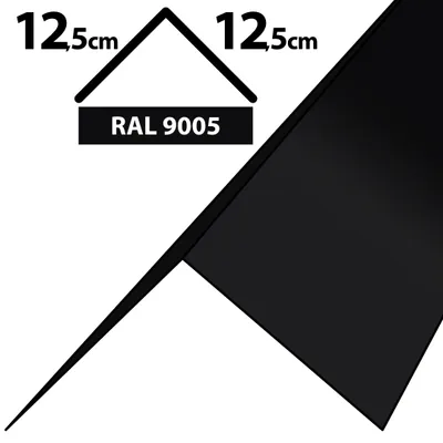 Produktbild von 1m Winkelblech Kantblech Kante Blechwinkel pulverbeschichtetes 0,5mm Zuschnitt 25cm RAL-9005 Schwarz