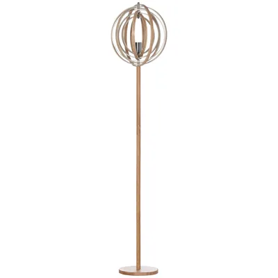 Image de HOMCOM Lampadaire sur Pied Circulaire 40 W Max. Abat-Jour bois naturel clair dim. Ø 38 x 160 cm