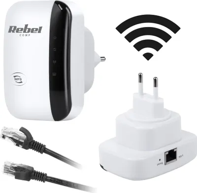 Produktbild von Rebel KOM1030 WLAN-Signalverstärker, 300 Mb/s, weiß
