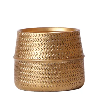 Produktbild von Kolibri Home | Groove Blumentopf - Goldene Keramik Ornament Topf - Topf Größe