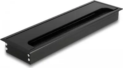 Obrázek produktu pro Delock Kabeldurchführung für Tischeinbau mit Bürste 280 x 80 x 28 mm schwarz (66857)