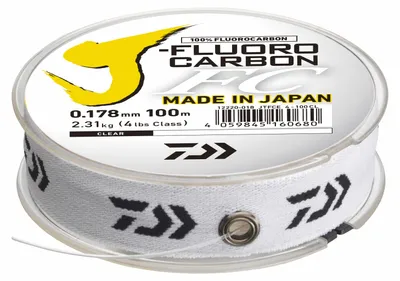 Produktbild von DAIWA J-Fluorocarbon Leader, 100m, 0,4mm, 9.2kg / 20,28lbs, transparent, Fluorocarbon-Vorfach Angelschnur, 12220-040