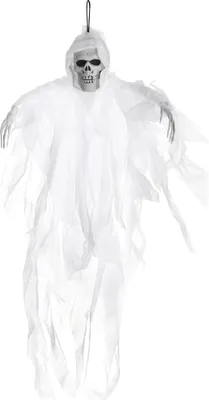 Produktbild von com-four® Deko Skelett für Halloween - Hänge-Gespenst aus Kunststoff - Horror-Geist mit Grusel-Faktor - schauriges Partyzubehör für Mottopartys zum Aufhängen