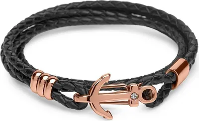 Produktbild von Kunstlederarmband Ankerverschluss in roségold (Länge: 21cm)