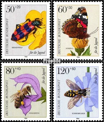 Produktbild von Briefmarken BRD (BR.Deutschland) 1984 Mi 1202-1205 (kompl.Ausgabe) postfrisch Jugend: Bestäuberinsekten