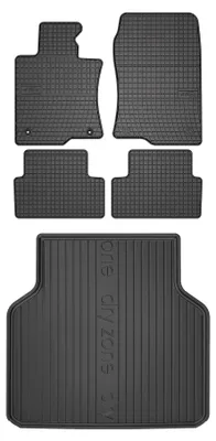 Imagen del producto de Alfombrillas de goma + bandeja de maletero para Honda Accord VIII 2008-2015 (familiar) – juego de 5 piezas, negras, a medida – Wielganizator SolidPRO