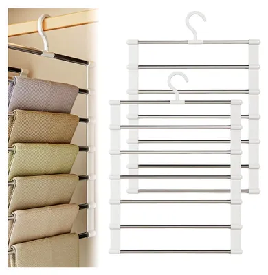 Produktbild von 2 Stück platzsparende Hosenbügel für Kleider und Accessoires