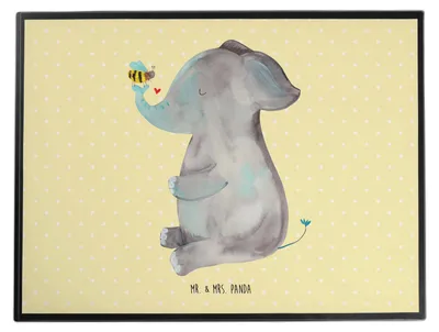 Produktbild von Mr. & Mrs. Panda Schreibunterlage Elefant Biene - Gelb Pastell - Geschenk, tischpad, tischschutz, malmatte, Liebesspruch, Lustige Sprüche, Liebe, schreibtischauflagen