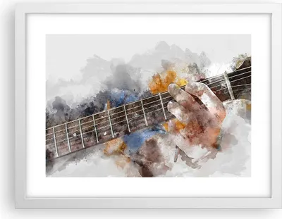 Produktbild von Gerahmtes Poster - Weißer Rahmen - Gitarre Musik - 40x30 cm - Wand Bild - Wanddeko - Wandbilder - Kunstposter - Wandposter - Bilderrahmen - Bilder - Kunstdruck - Wandbild - P2WAA40x30-3448